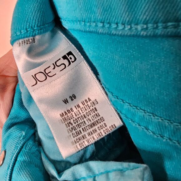 Joe’s Teal Denim 5-Pocket Jean Stretch Short Shorts 29 Cotton Polyester Lycra 29 - Picture 5 of 7